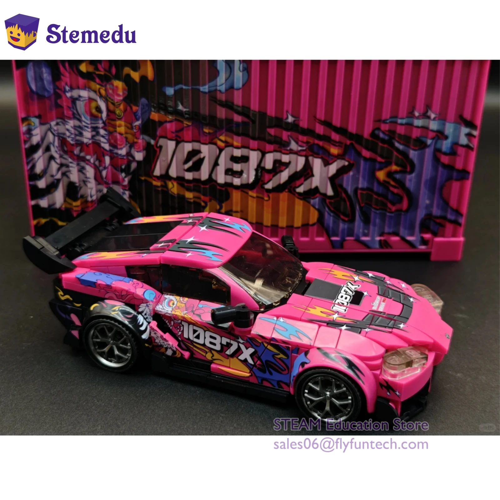 

PB 8852 GTSHOW NO.SUPRA 1087X Дрифт-гоночный суперкар Скоростной автомобиль Чемпион Строительные блоки Комплект с витриной Автомобиль для детей