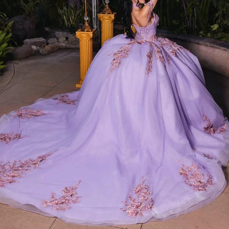 Robes de Quinceanera personnalisées pour filles, robe de Rhen dentelle avec perles appliquées, robe de soirée pour femmes, CAN ac, 15, 2025 Off Initiated