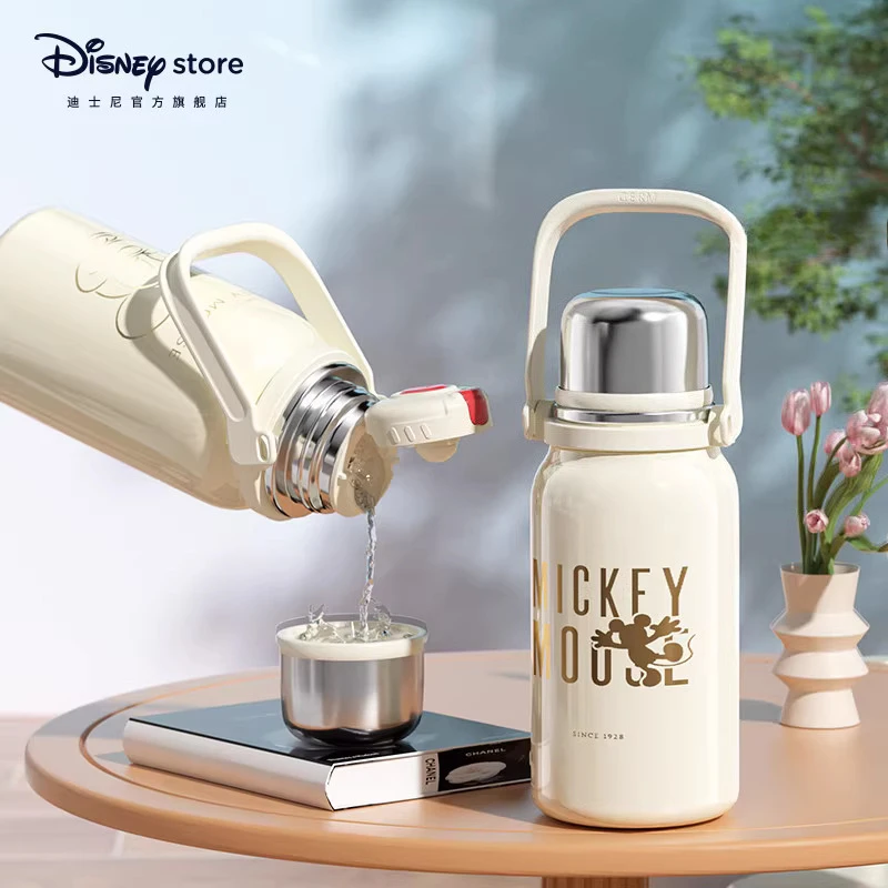 

Original Disney Official Mickey Thermos 800ml Large Capacity Portable Water Cup Outdoor Supplies for Students Christmas Gifts