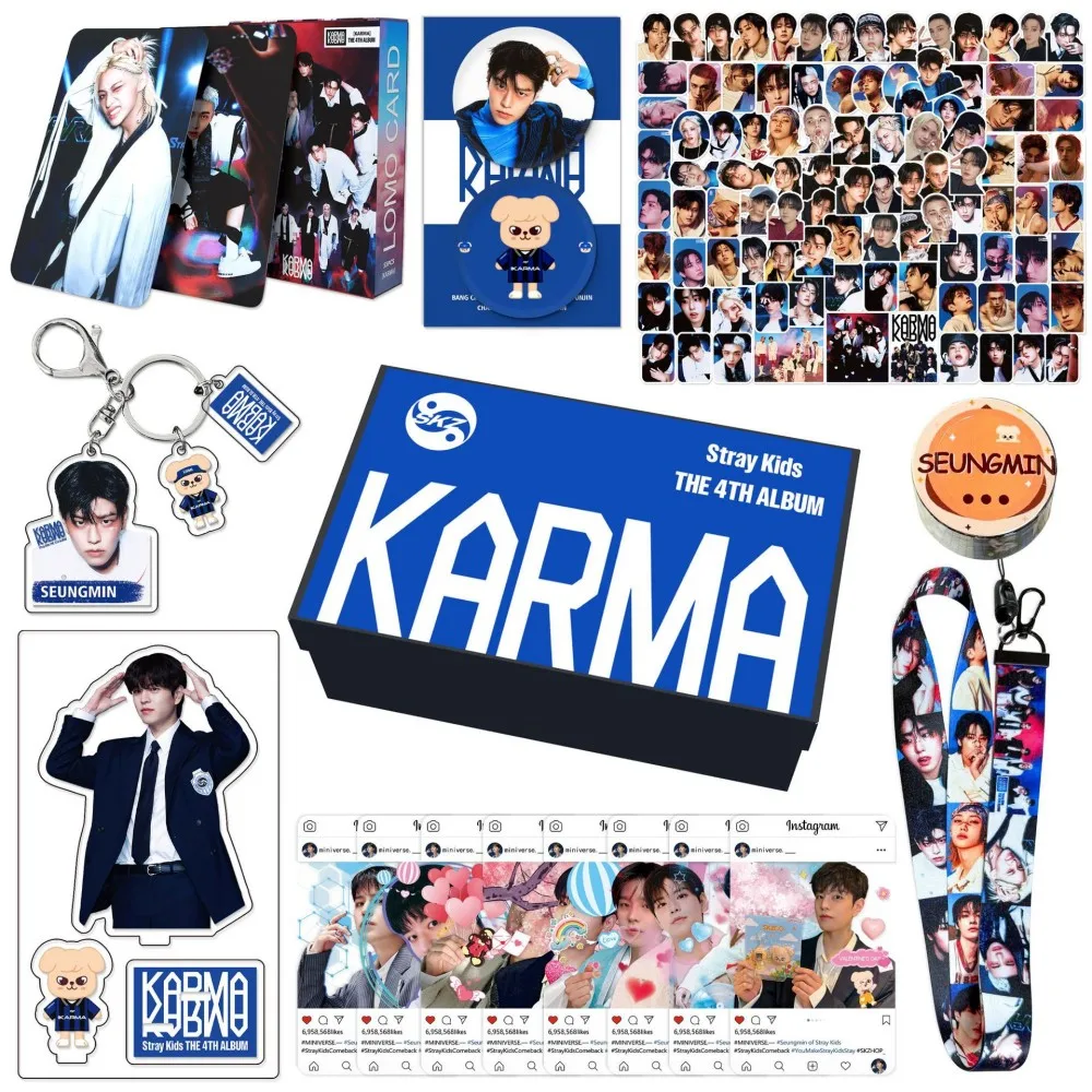 StrayKids DO IT SKZOO KPOP Bang Chan Lee Yong Bok Hwang Hyun Jin KARMA Album Card Sticker Rope Set Gift Box Couple Gift Box