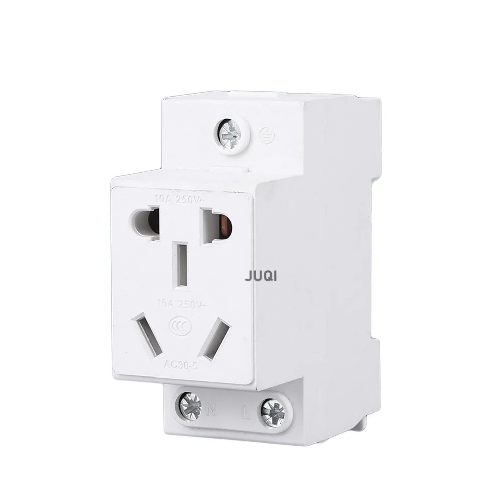 AC30 modular socket multifunctional 2-plug /3-plug /5-plug DIN rail mounted AC power 10-16A 250V AC socket