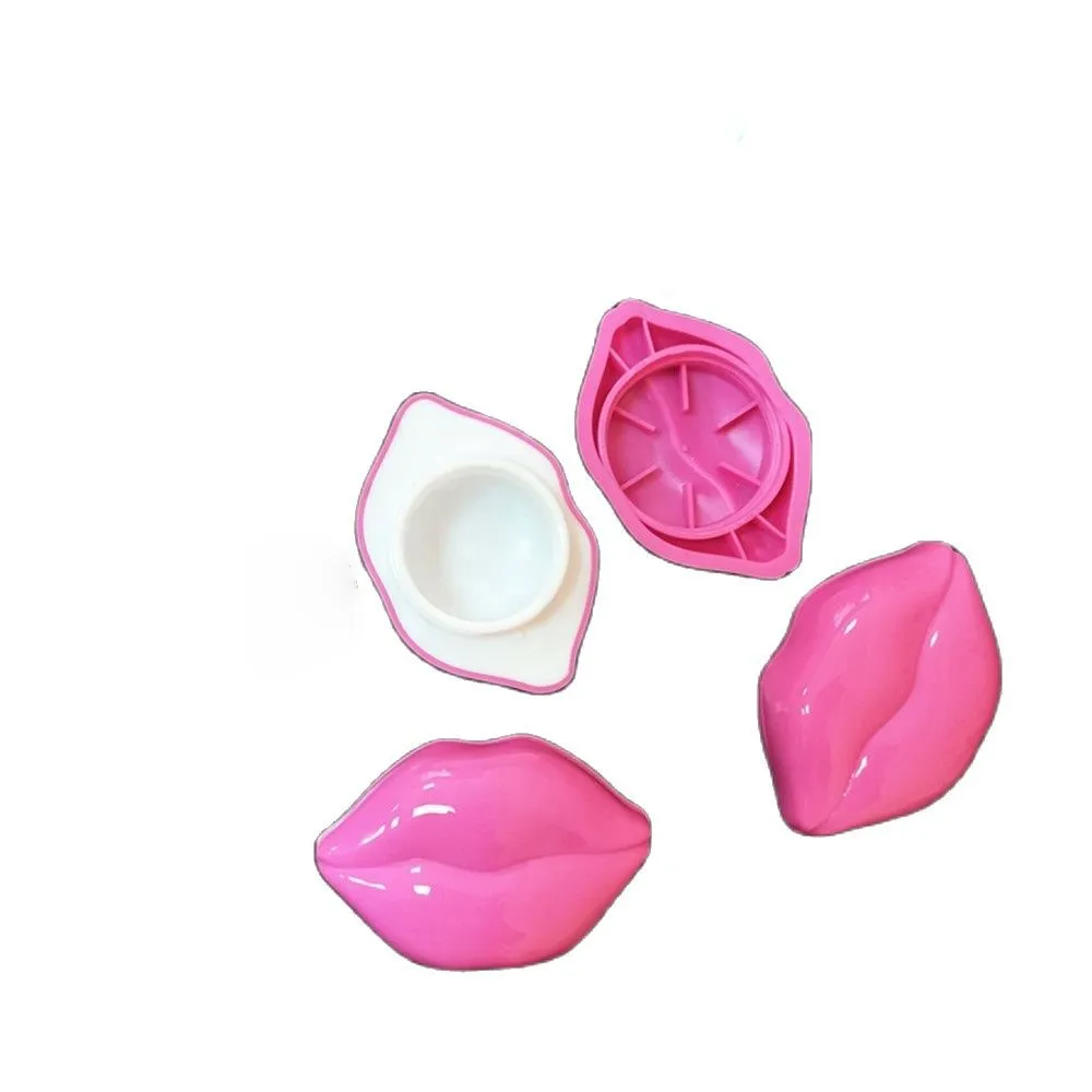 10g  Empty Plastic Cosmetic Makeup Jar Pots Sexy flame-lip shape  Bottles Eyeshadow Cream Lip Balm Container