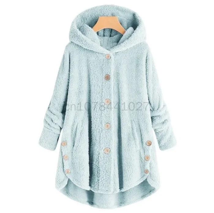 Women Autumn Winter Coat Warm Teddy Bear Coat Wool Jacket Female Plush Coat Hooded Jacket New Women's Coats Solid Color Jacket