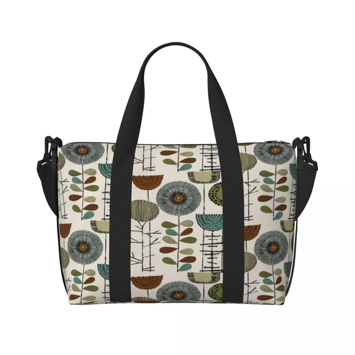

Custom Scandinavian Floral Orla Art Groceries Shopping Tote Bags Women Big Capacity Orla Kiely Mid Century Beach Gym Travel Bags