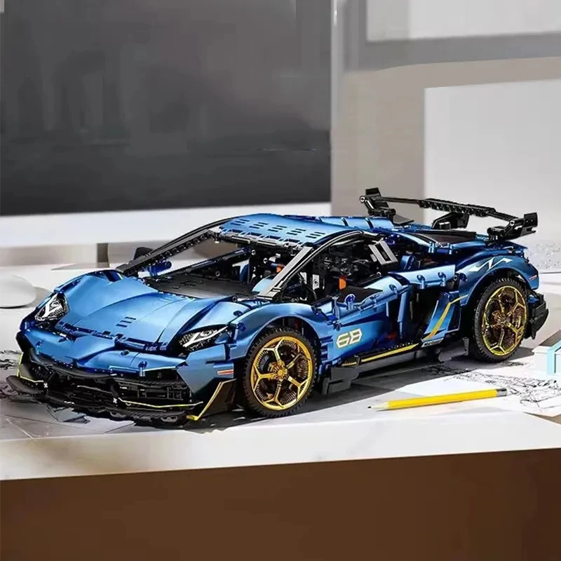 2023 KBOX 10520 New MOC Lambo SVJ Super Technical Car Model Building Blocks Bricks Puzzle Toy Birthday For Kids