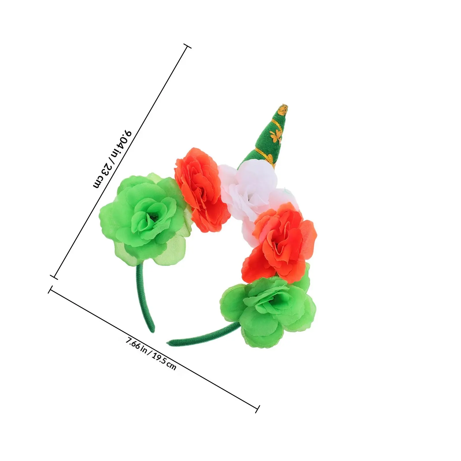 Unicorn Headband Girls Women St Patricks Day Irish Festival Costume Floral Unicorn Hairband Accessories Flower Headband view 3