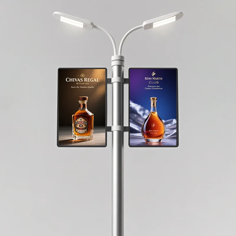 COSUN Digital LED Smart Street Light Pole Advertisement Billboard Poles Screen