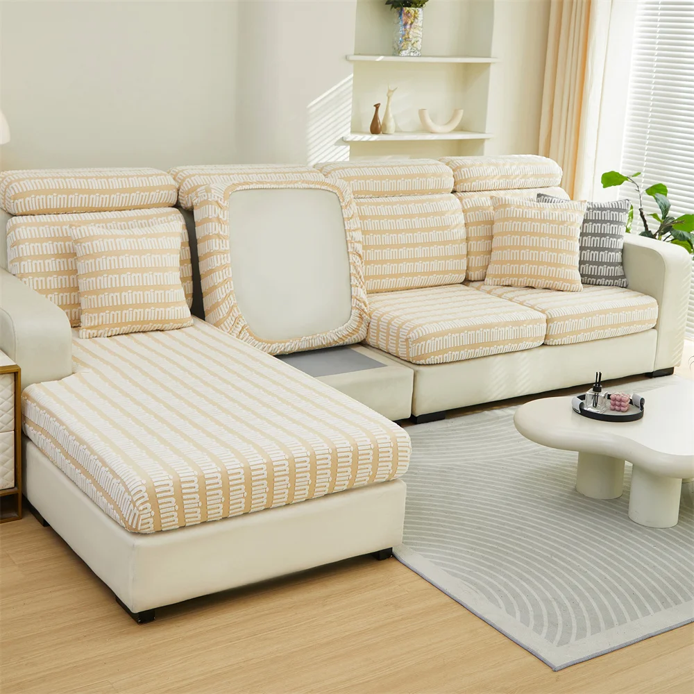 

Jacquard Velvet Sofa Cover All-inclusive Elastic Four Seasons Universal Knitted Sofa Cover