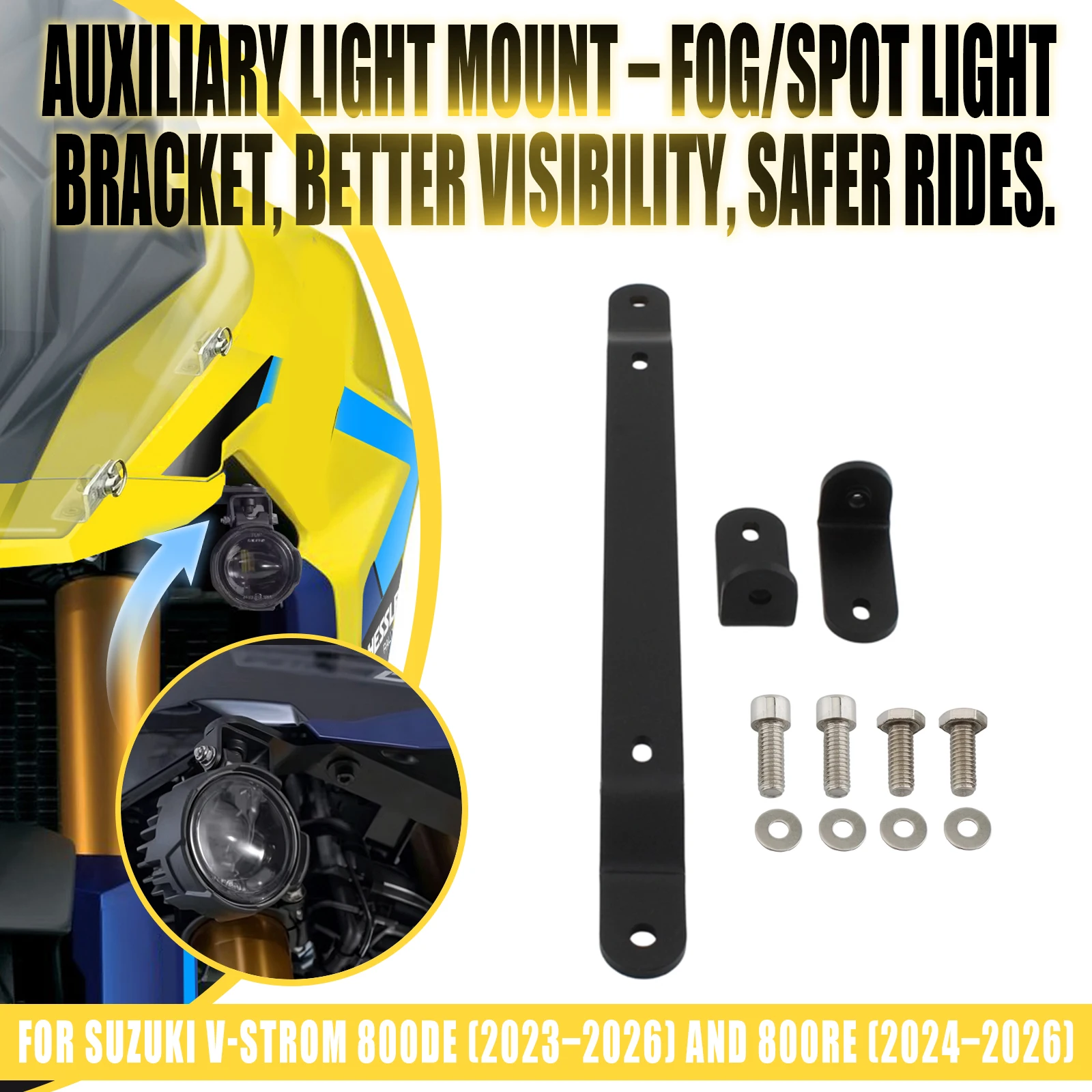 Motorcycle LED Driving Lights Auxiliary Spot Light Bracket For Suzuki V-Strom 800DE 800RE 2024-2026 Fog Lamp Spotlight Supports