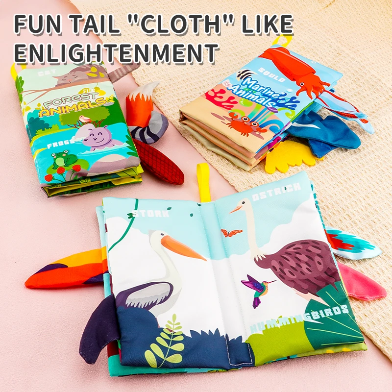 0-6개월 아기 책, 배 위 눕기 시간용 고대비 감각 장난감, 텍스처 북, 선물, 양말 속 선물