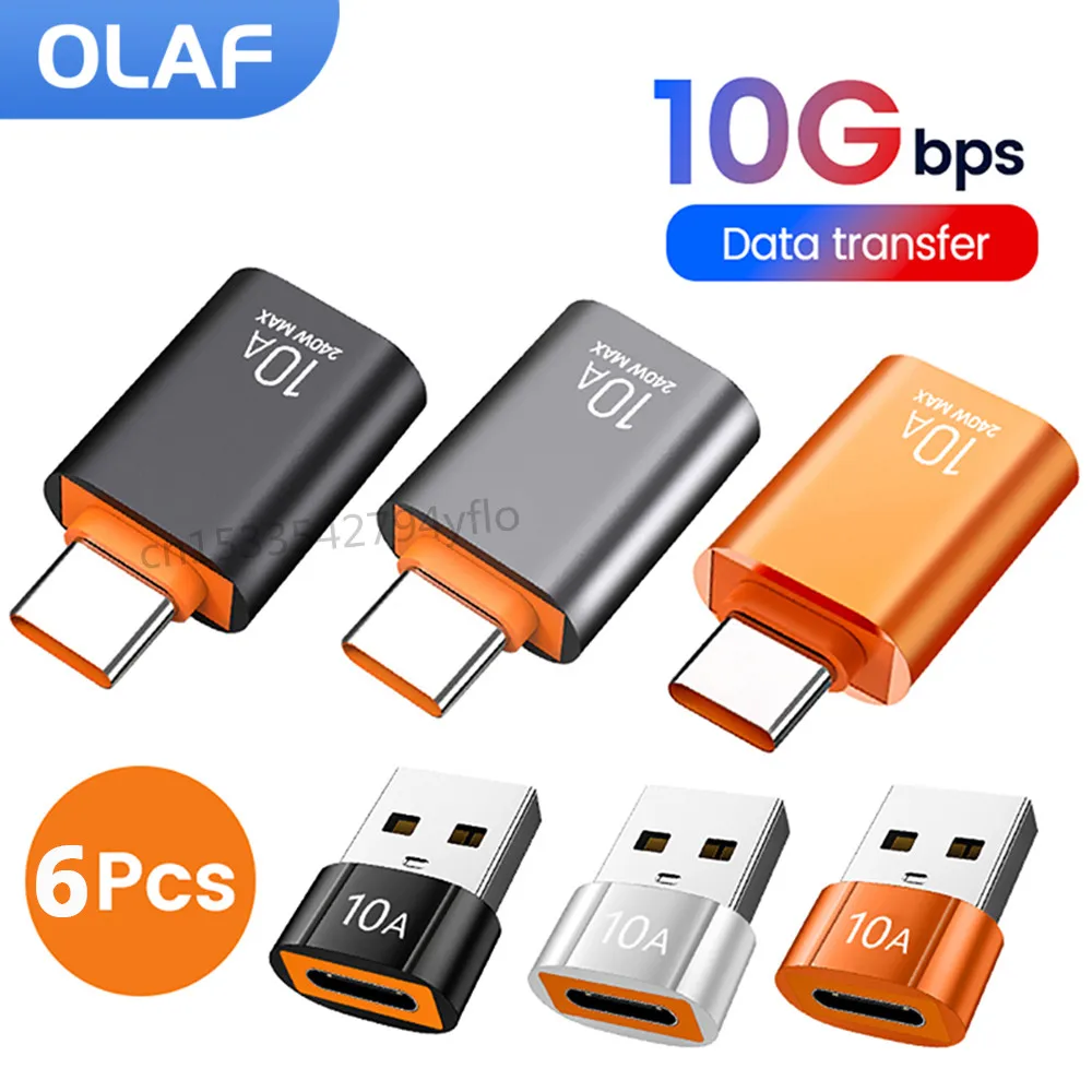 Adaptateur USB 3.0 vers Type C, OTG Type C mâle vers USB femelle, convertisseur pour ordinateur portable, Xiaomi, Samsung, USBC, charge rapide, 10A