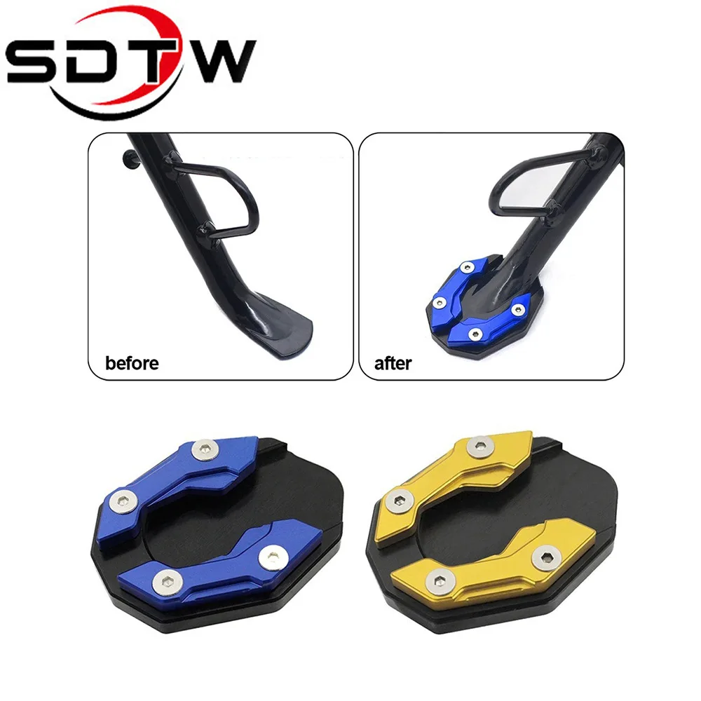 SDTW Motorcycle Side Stand Cover Aluminum Alloy Motorcycle Stands Pad Universal Bicycle Foot Extension Kickstand Accessories