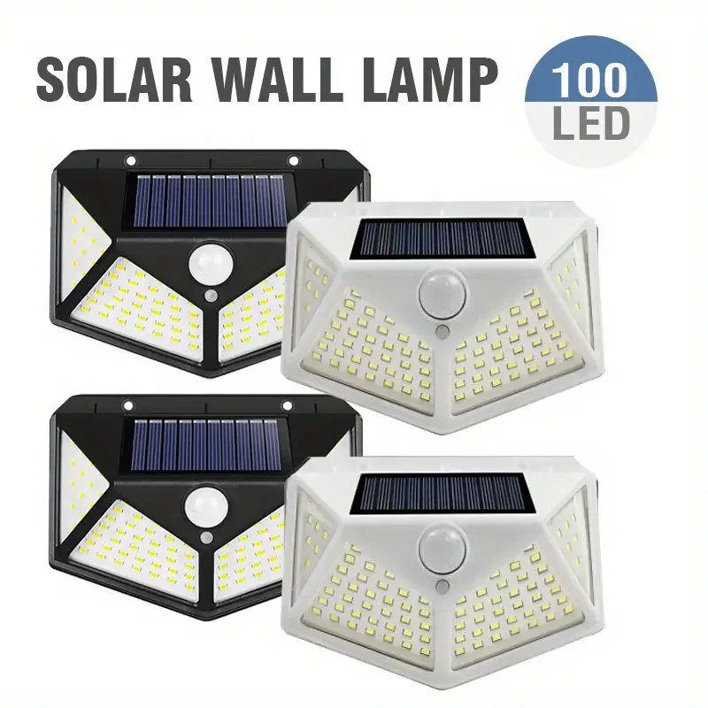 

100 LED Solar Wall Lights Outdoor Solar PIR Motion Sensor Lamp Waterproof Solar Street Light for Garden Path Decoration
