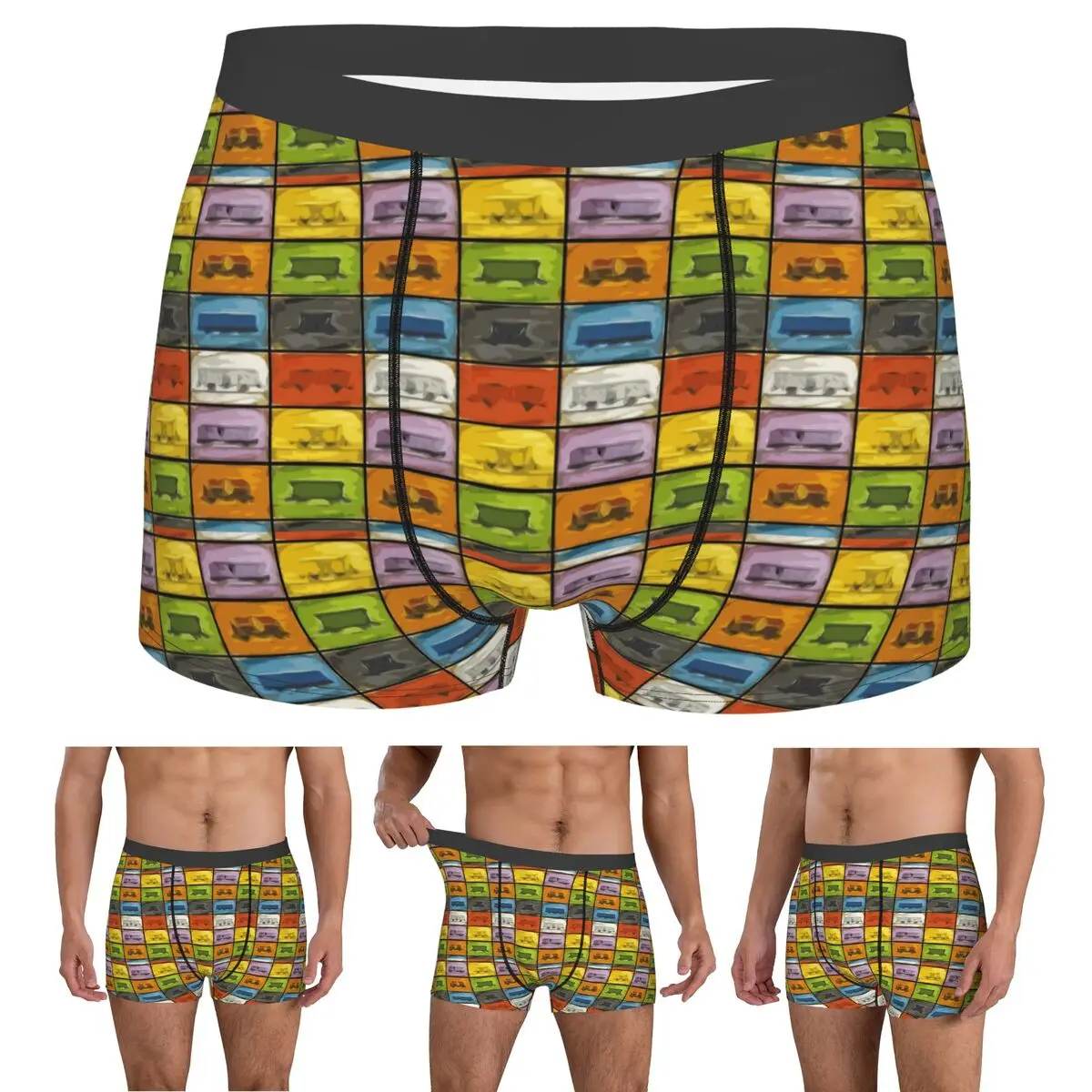 

Boxer Underpants Shorts Ticket To Ride Trains Panties Men Soft Underwear for Homme Man Boyfriend Gift