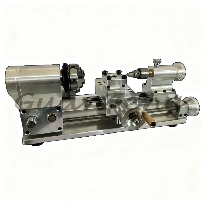 Exquisite  Mini Desktop Lathe, Homemade Small Benchtop Lathe for Hobbyist Wood Metal Model DIY Turning Projects
