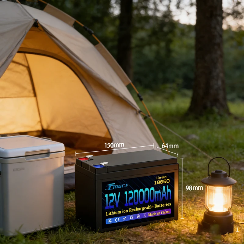 

✔️12V Battery 80Ah 18650 Rechargeable LiFePO4 Lithium Battery Built-in 5V 2.1A Usb Power Display Port Charger+12.6V 3A charger