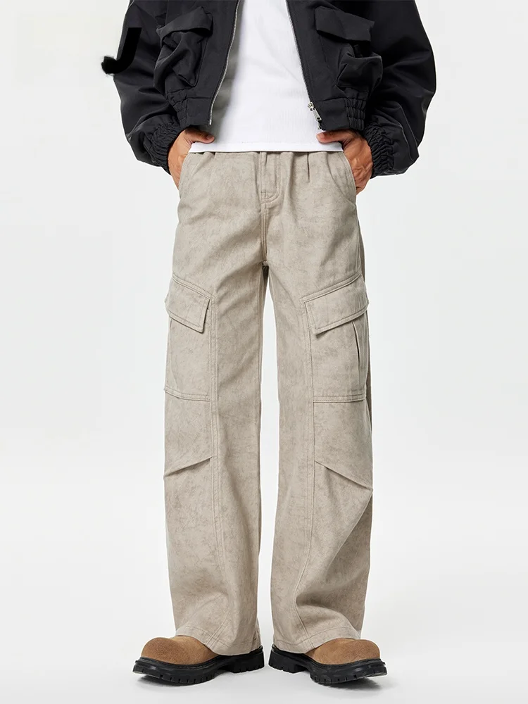 

Cleanfit American Retro Straight Leg Workwear Pants Men's Loose Wide Leg Casual Cotton Jeans Youthful Sle Autumn Faion