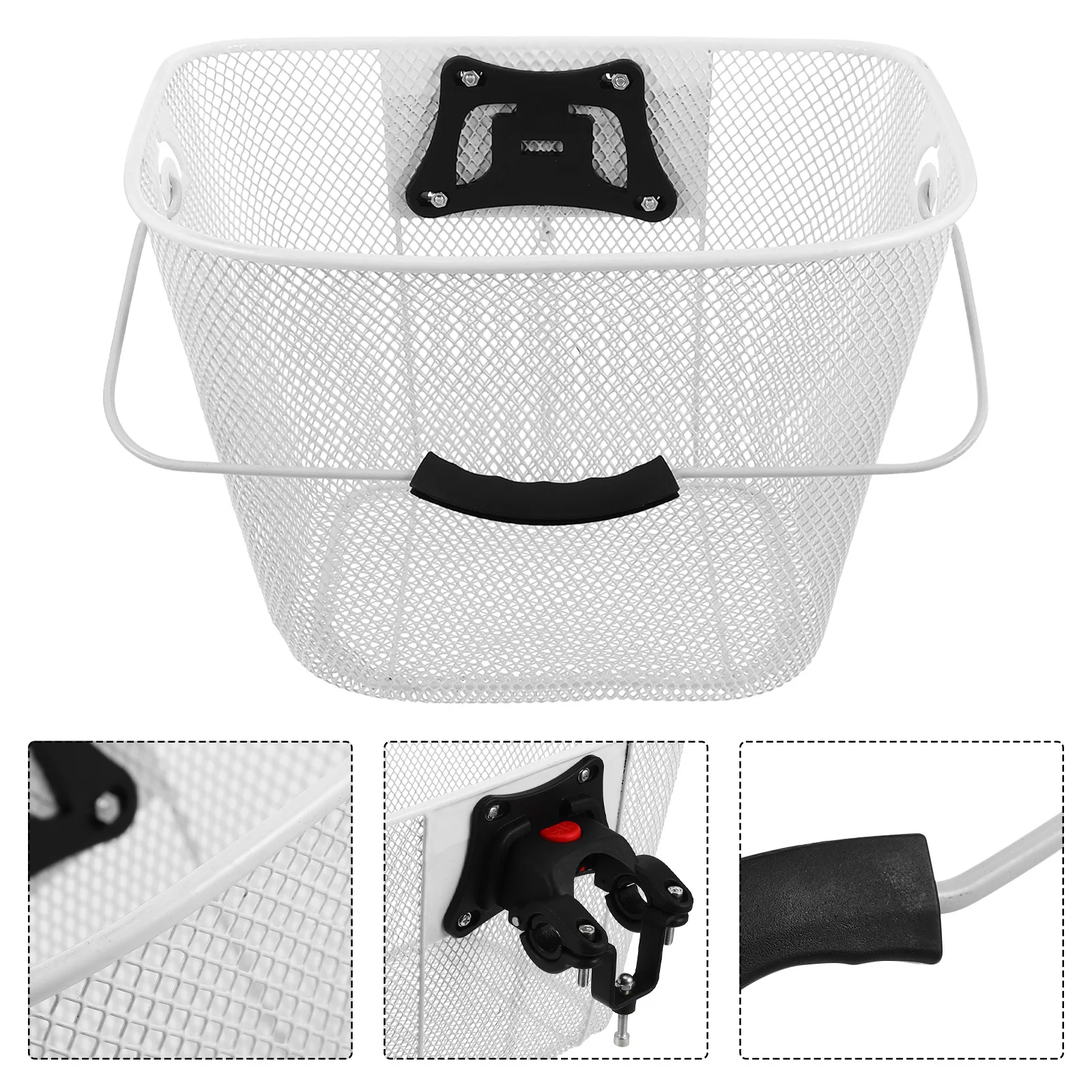 

1 Set Bicycle Basket Front Iron Mesh Mountain Bike Rack Large Capacity Quick Release Handlebar Basket For Adult Ebike Electric