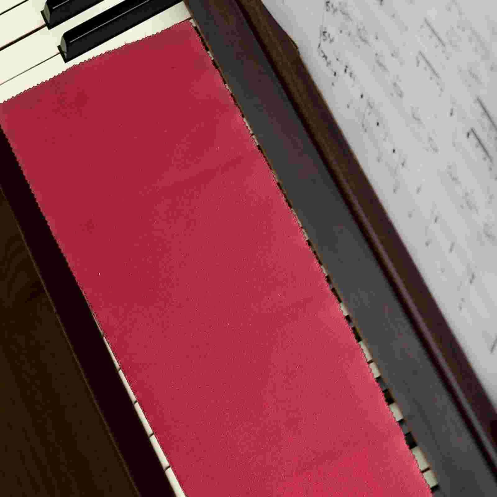 127*15CM Piano Keyboard Cover Key Cover Cloth (Red) Piano Cover for Piano Cleaning Care Piano key cover