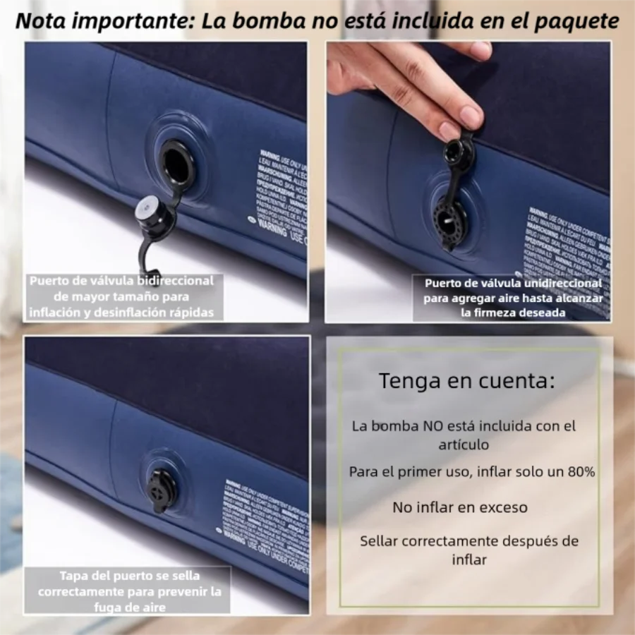 مرتبة قابلة للنفخ كبيرة جدًا (يُسمى أيضًا إلى سرير قابل للنفخ)، والتي تعمل كرتبة تخييم قابلة للنفخ أو مرتبة نوم للتخييم؛ مناسبة للاستخدام الداخلي والخارجي.