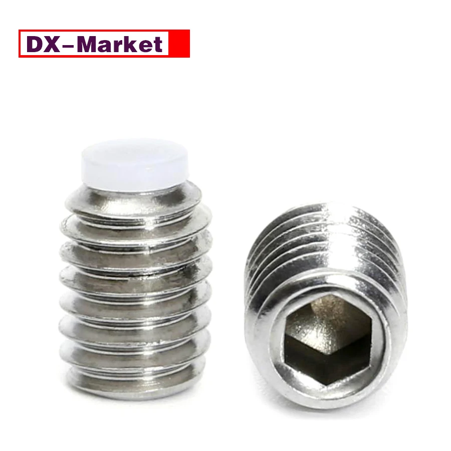 POM Spring Plunger Screw ,SUS304 Plastic Point Hex Socket Grub Screws ,A064