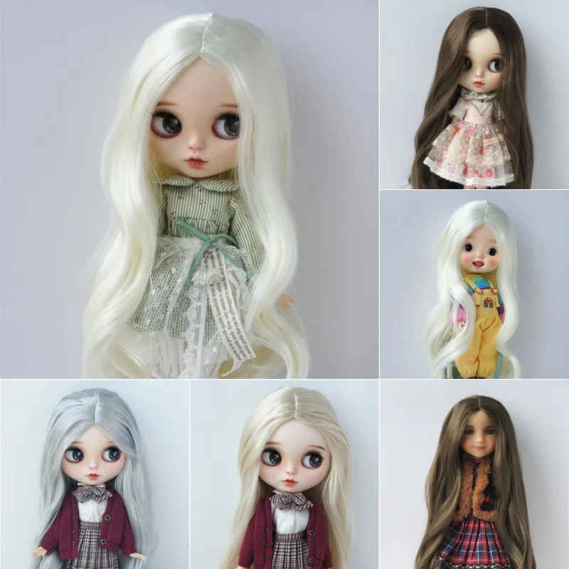 

JD028B 6-7" 7-8" 8-9" 9-10" Long Mid Parting Mermaid Curl Synthetic mohair BJD Wig 1/6 1/4 1/3 YOSD MSD SD Doll Accessories