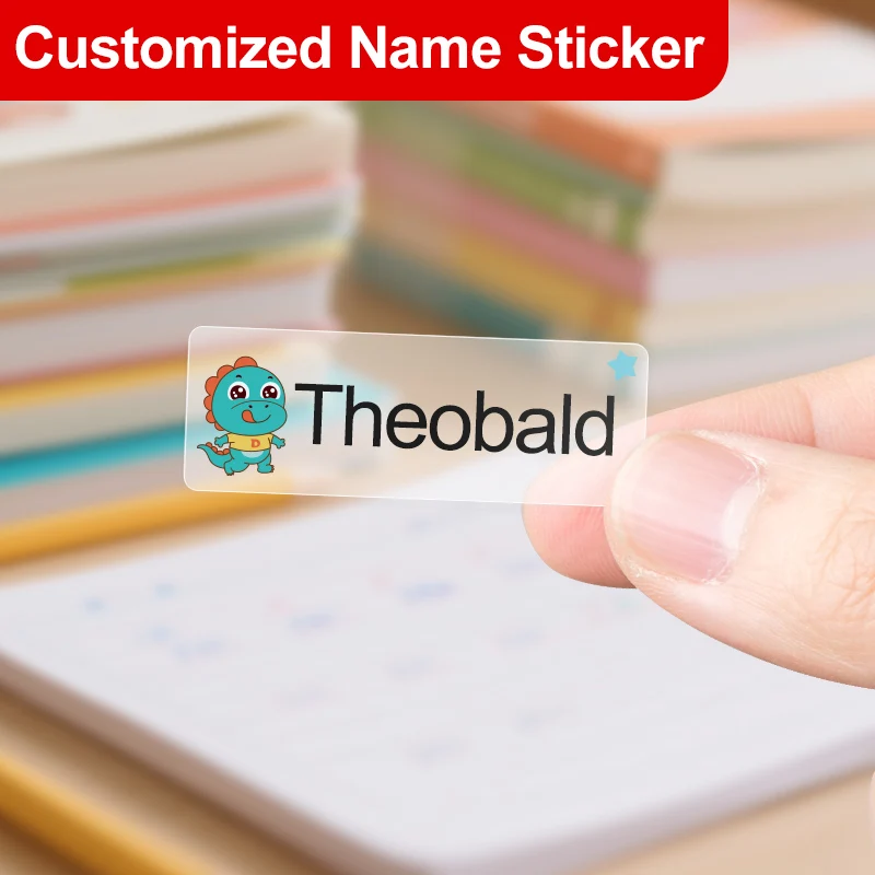 Custom Waterproof Transparent Stickers - School Supplies Name Labels, Multilingual Kids Crafts, Sports Bottle Marking Tags