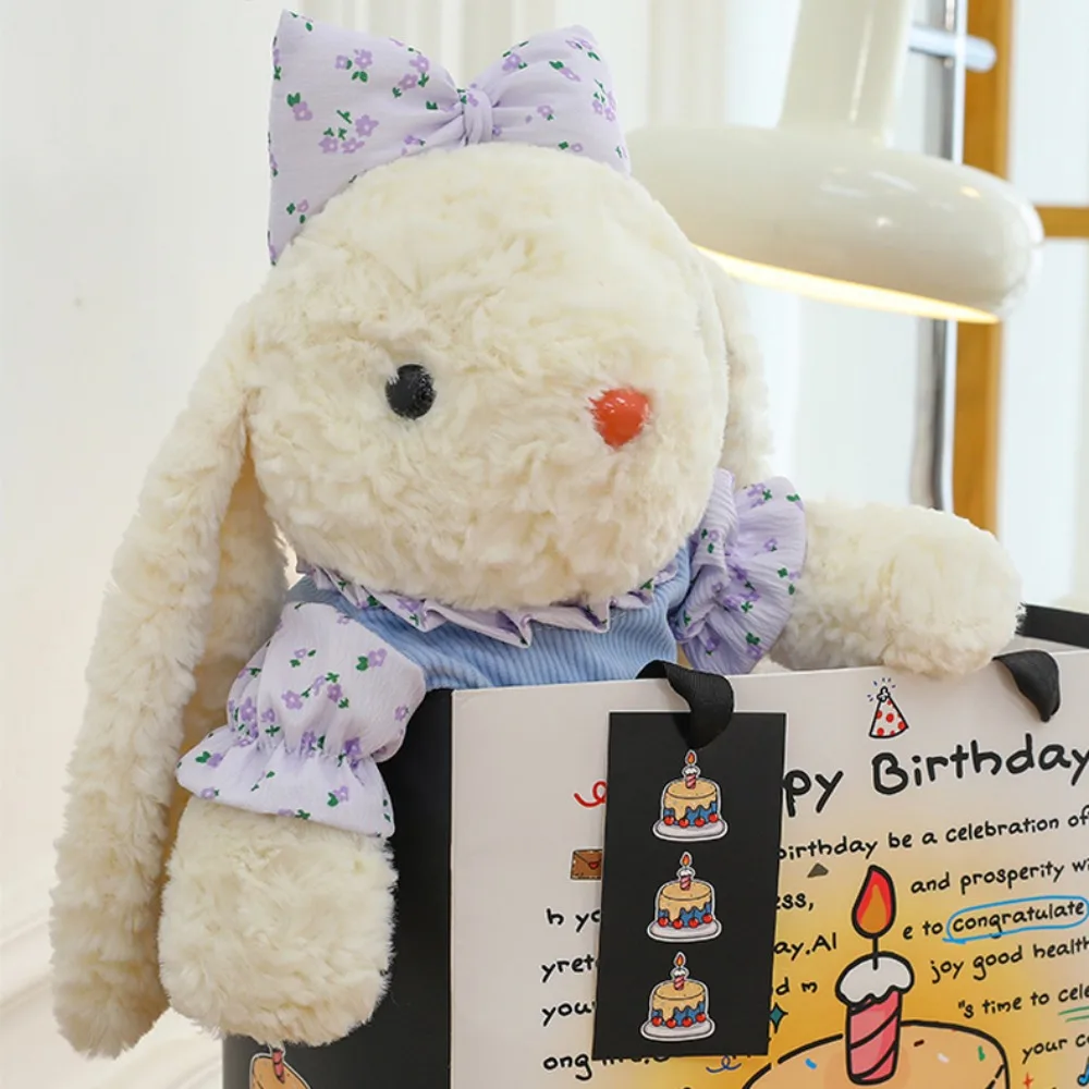 

Пушистый кролик, фаршированный кролик, красочные мультяшные животные, нарядная кукла-кролик, мягкое милое платье, мягкая кукла-кролик для детей