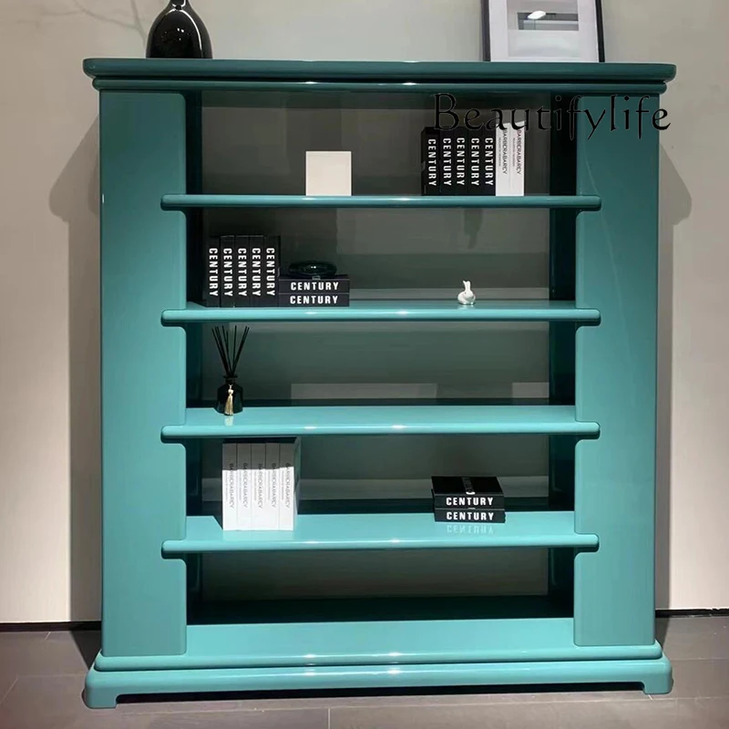 Italian simple solid wood bookcase modern luxury solid wood storage bookshelf storage designer style fashion