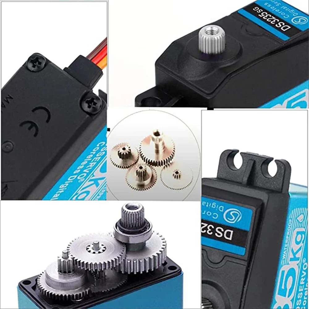 4PCS Coreless Servo 35KG Ds3235 High Speed Servo Pro 270 Degree Digital Stainless Steel Gear Servo Waterproof for Robotic Car
