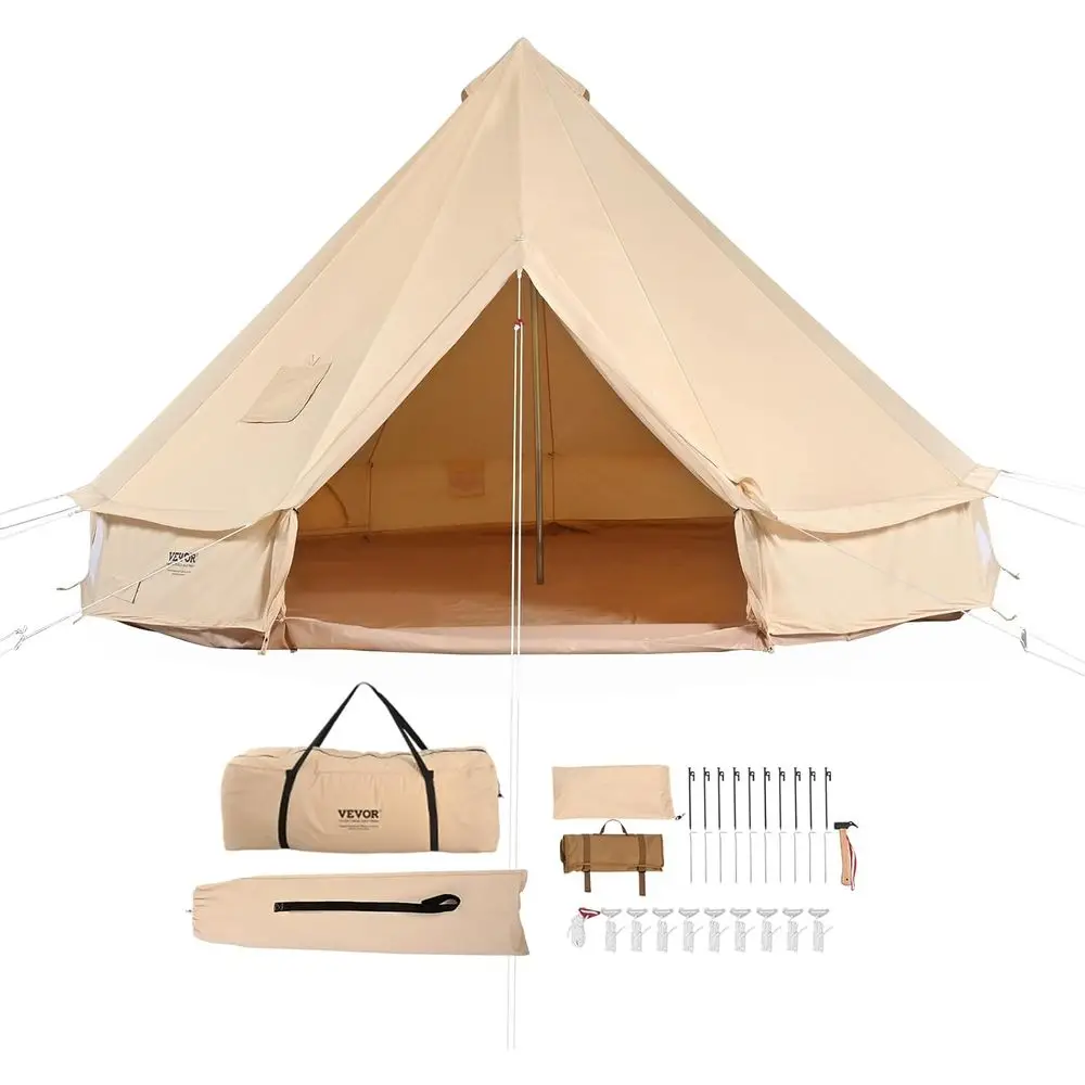 

4-Person Breathable Canvas Tent for All-Season Family Camping and Outdoor Adventures