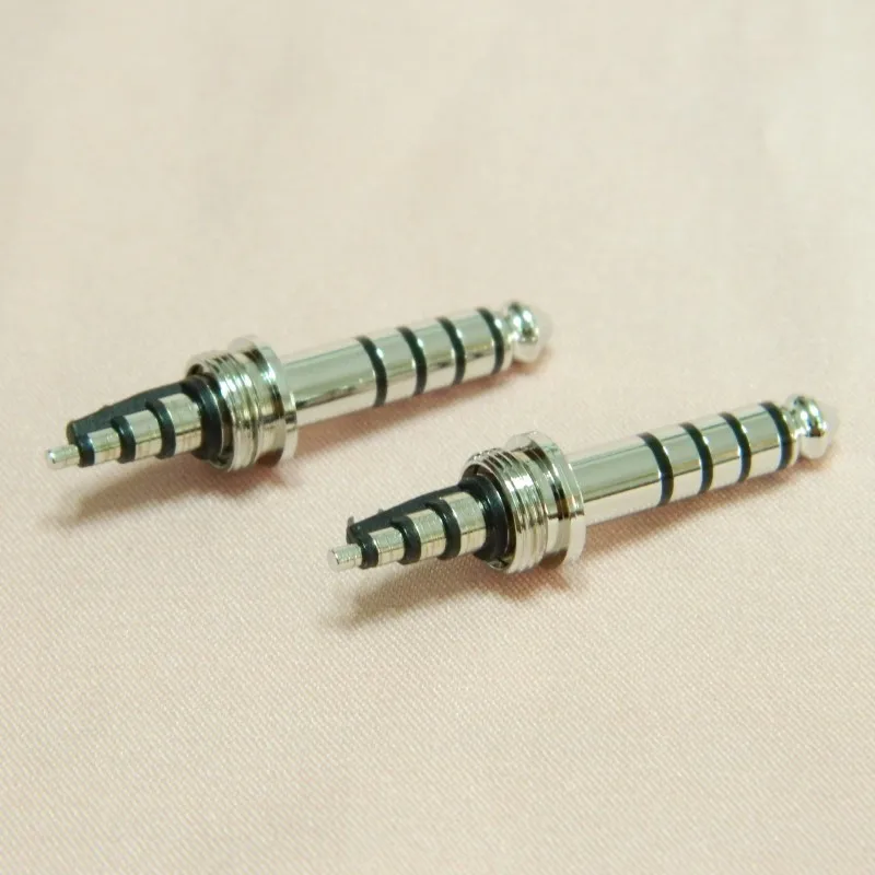 10PCS 5 Pole Rhodium/Gold Plated 4.4MM Balanced Plug Pins, All Copper, Non Magnetic 4.4 Connector For Earphone Headphone Cable