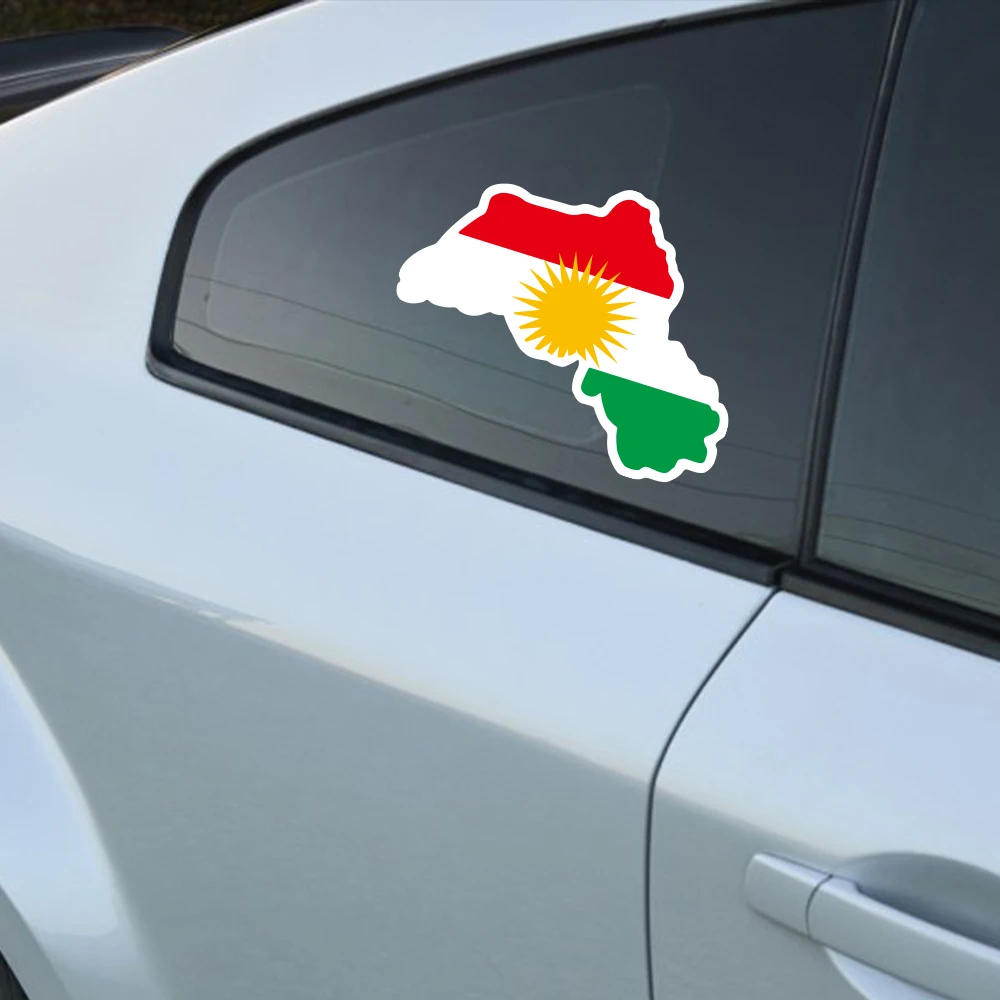 Kurdistan Kurds Map Sticker For Car Window Side Motorcycle Creative Flag Map Stickers Vinyl Decal Decoration Auto Accessories