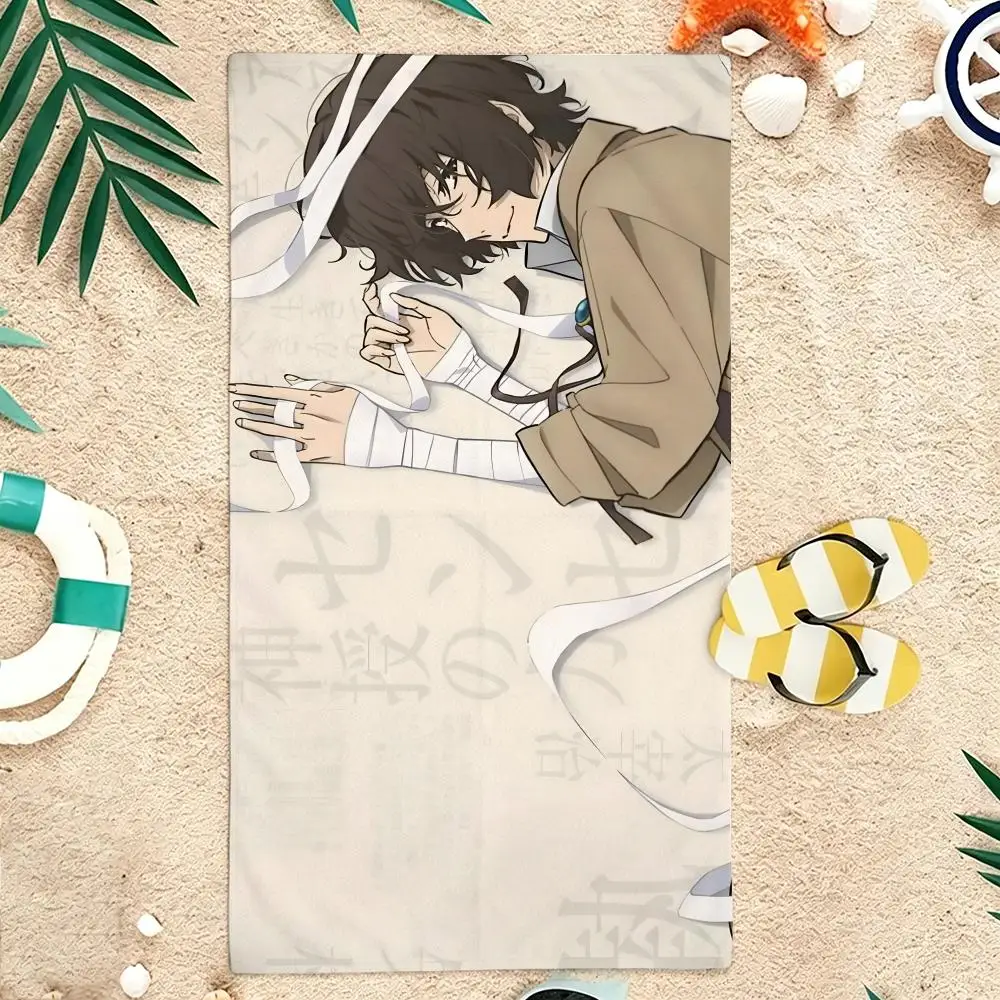 Anime Character Dazai Osamu Towel Microfiber soft Beach Towel for Travel Fitness Sauna Bathing Camping