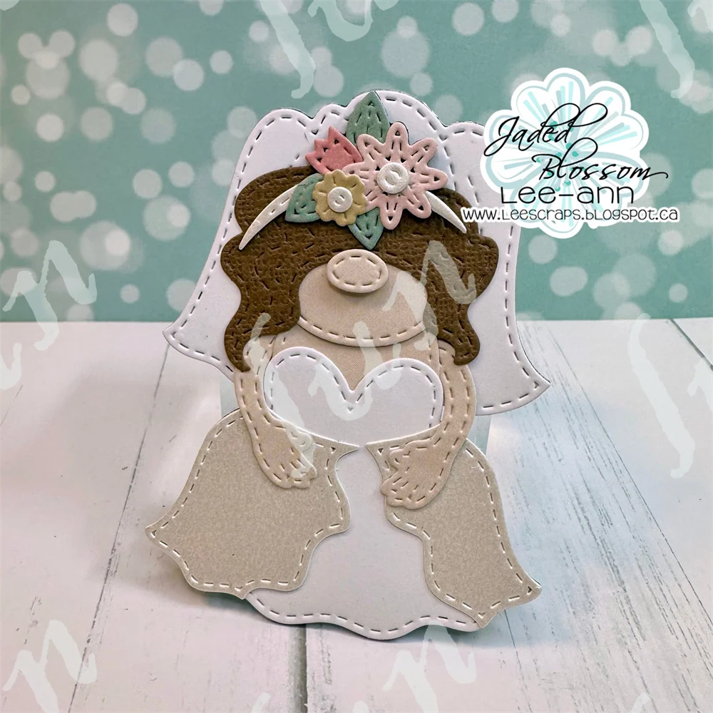 Sposa e sposo Gnomo Giorno del matrimonio Fustelle in metallo Francobolli Fai da te Scrapbooking Album fotografico Goffratura decorativa Carta di carta Mestiere Die