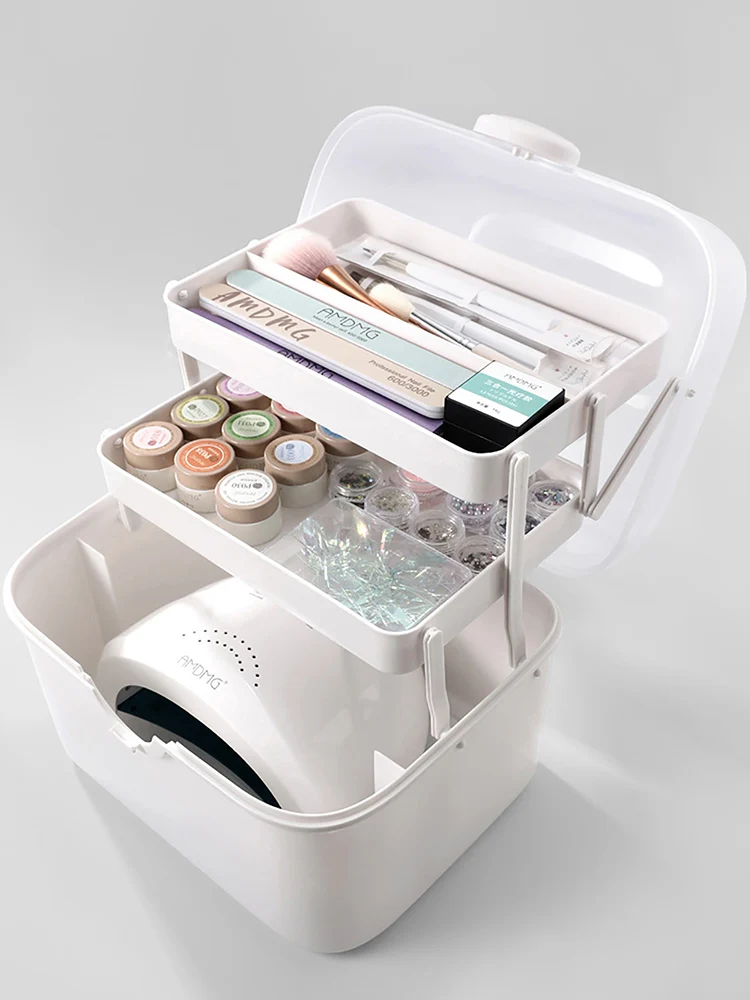 

Handheld Multi-layer Big Size Manicure Organizer Storage Box for Gel Nail Polish Manicure Tools Large Capacity