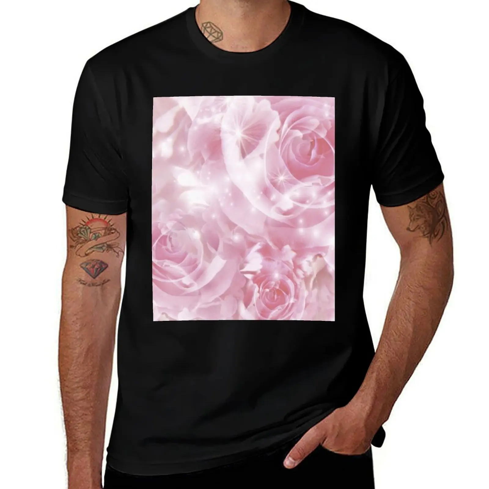 

Sparkle Rose T-Shirt Plus Size Simple Casual Top