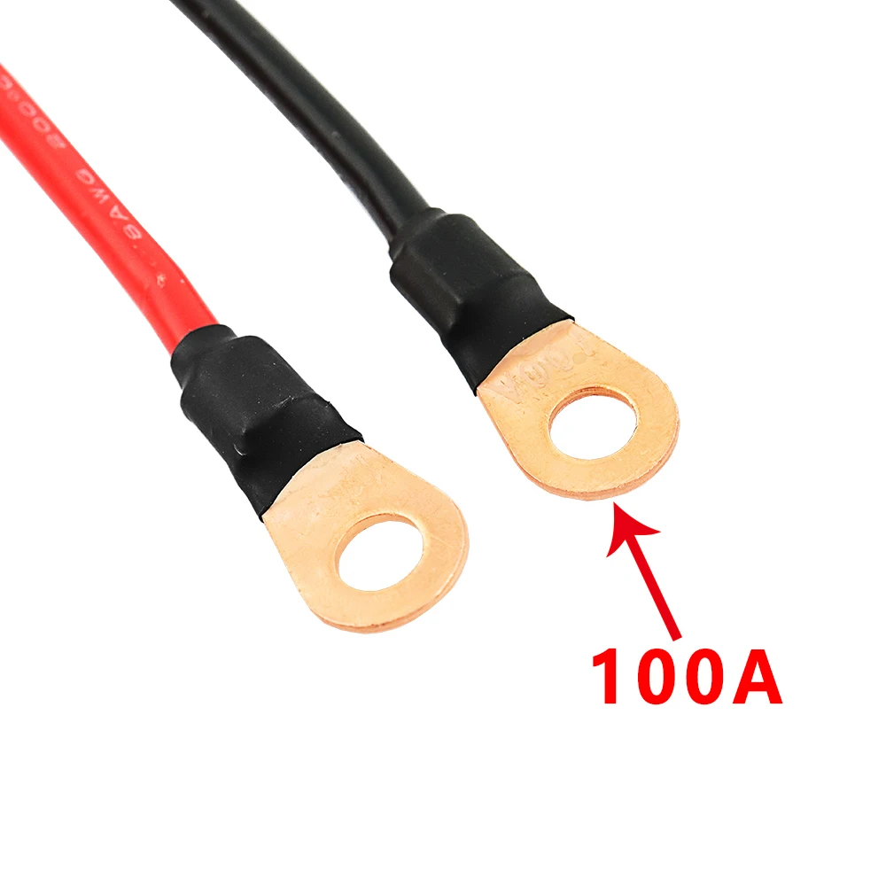 M6 Cabo De Conexão Da Bateria, Kit Terminal, Fio De Cobre, Cabo De Conector, Inversor De Carro, Fio Com Lug, 100A, 8 AWG