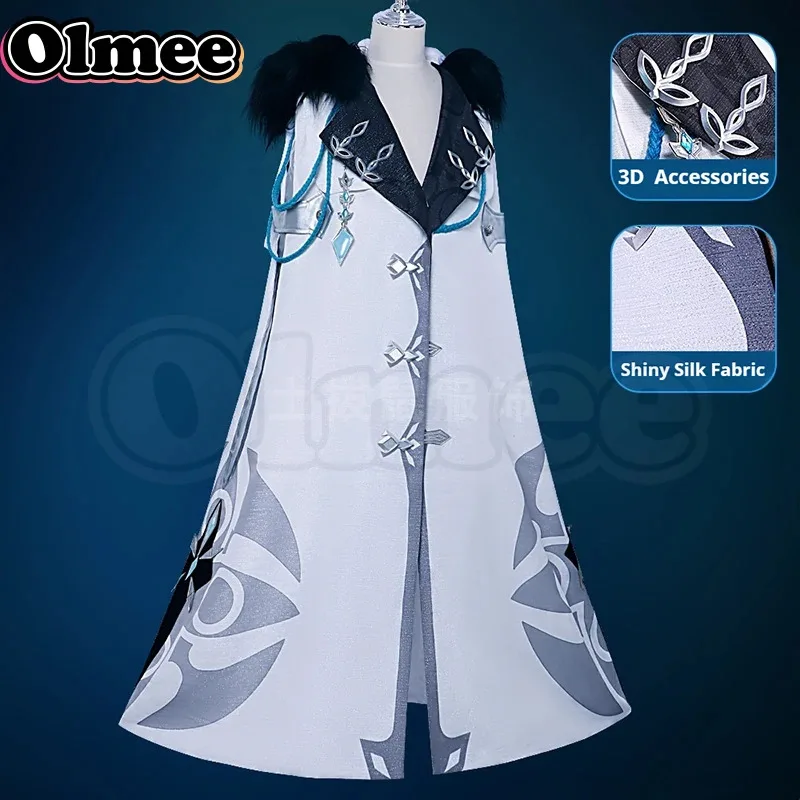 

LQ[Olmee] SSR Fatui Harbinger Cloak Cape Tartaglia Childe Knave Columbina Damselette Cosplay Costumes Genshin Impact Halloween