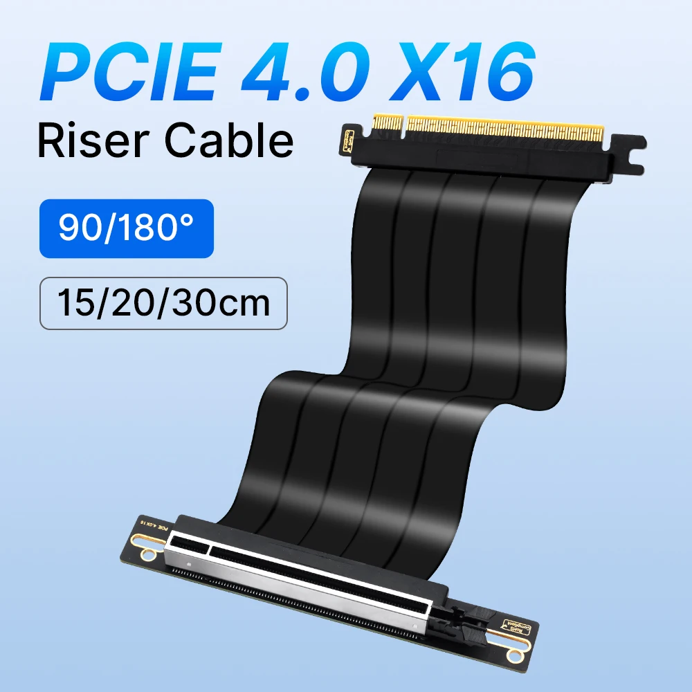 

Переходной кабель PCIE 4.0 X16 90 ° /180 ° Вертикальный монтажный удлинитель видеокарты, гибкий удлинитель «папа-мама» для настольного ПК
