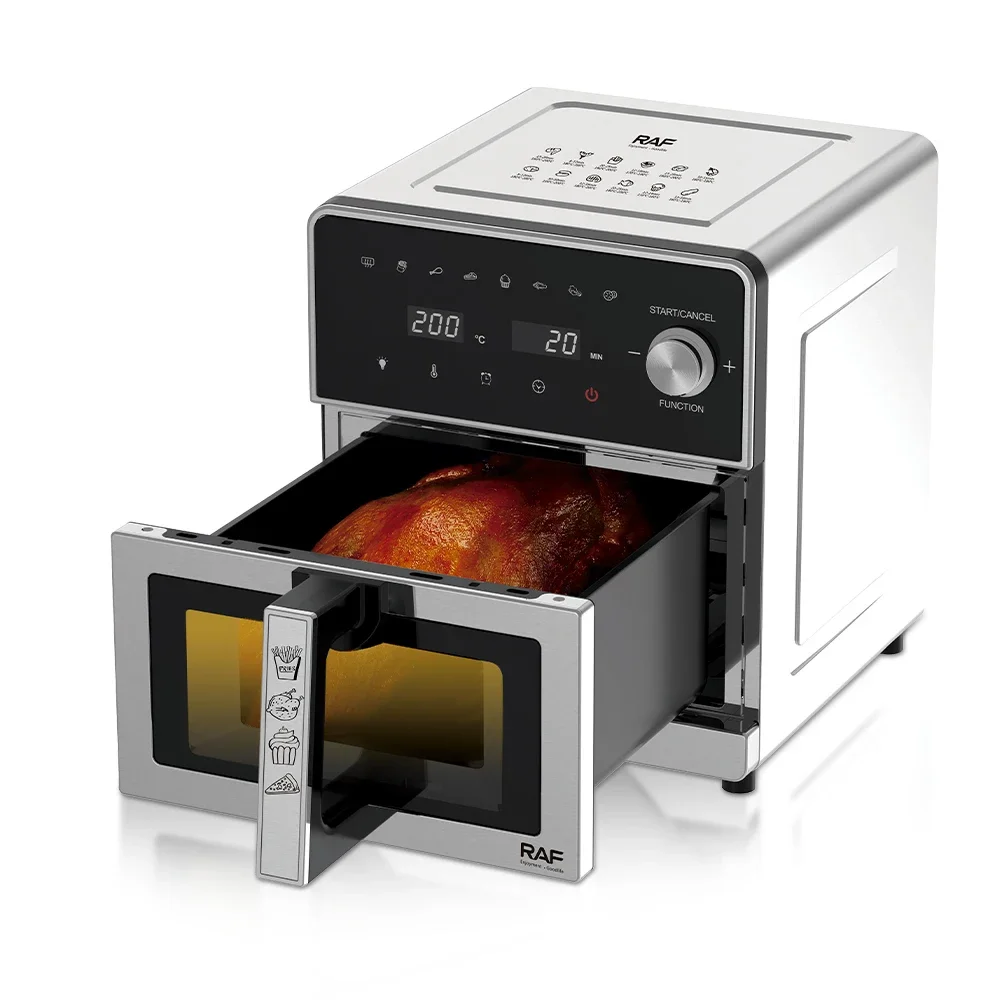 Gran oferta de freidora de aire eléctrica RAF, freidoras de aire caliente de gran capacidad, cocina saludable, menú con pantalla LCD Digital