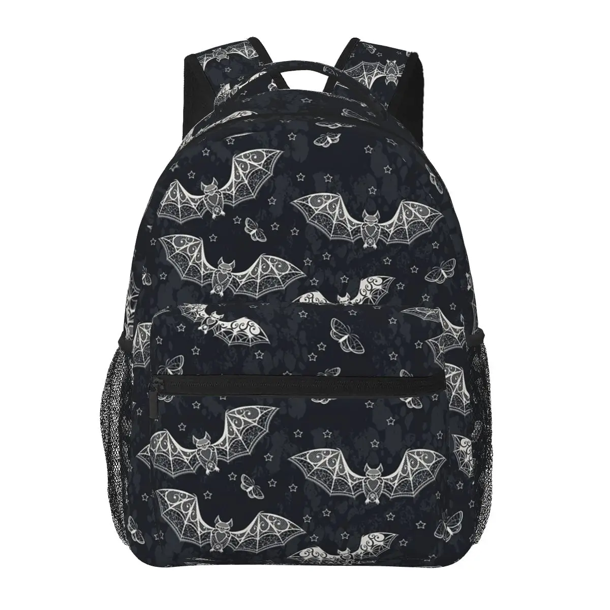 

Black And White Bat Pattern Student Backpack School Bag Hiking Travel Daypack for Men Women Fashion Bookbag Shoulder Bags