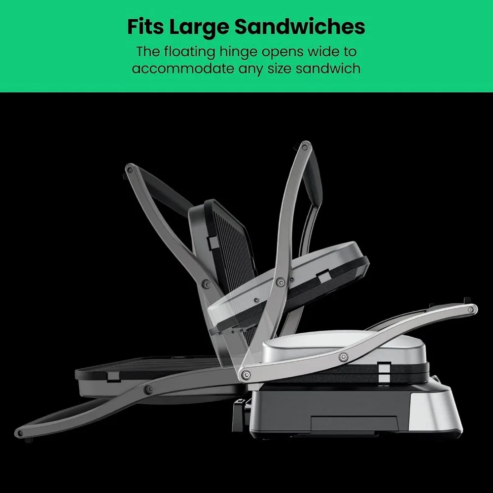 5-in-1 Digital Panini Press Grill Sandwich Maker and Griddle Grill Combo with Removable, Reversible Dishwasher-Safe Plates