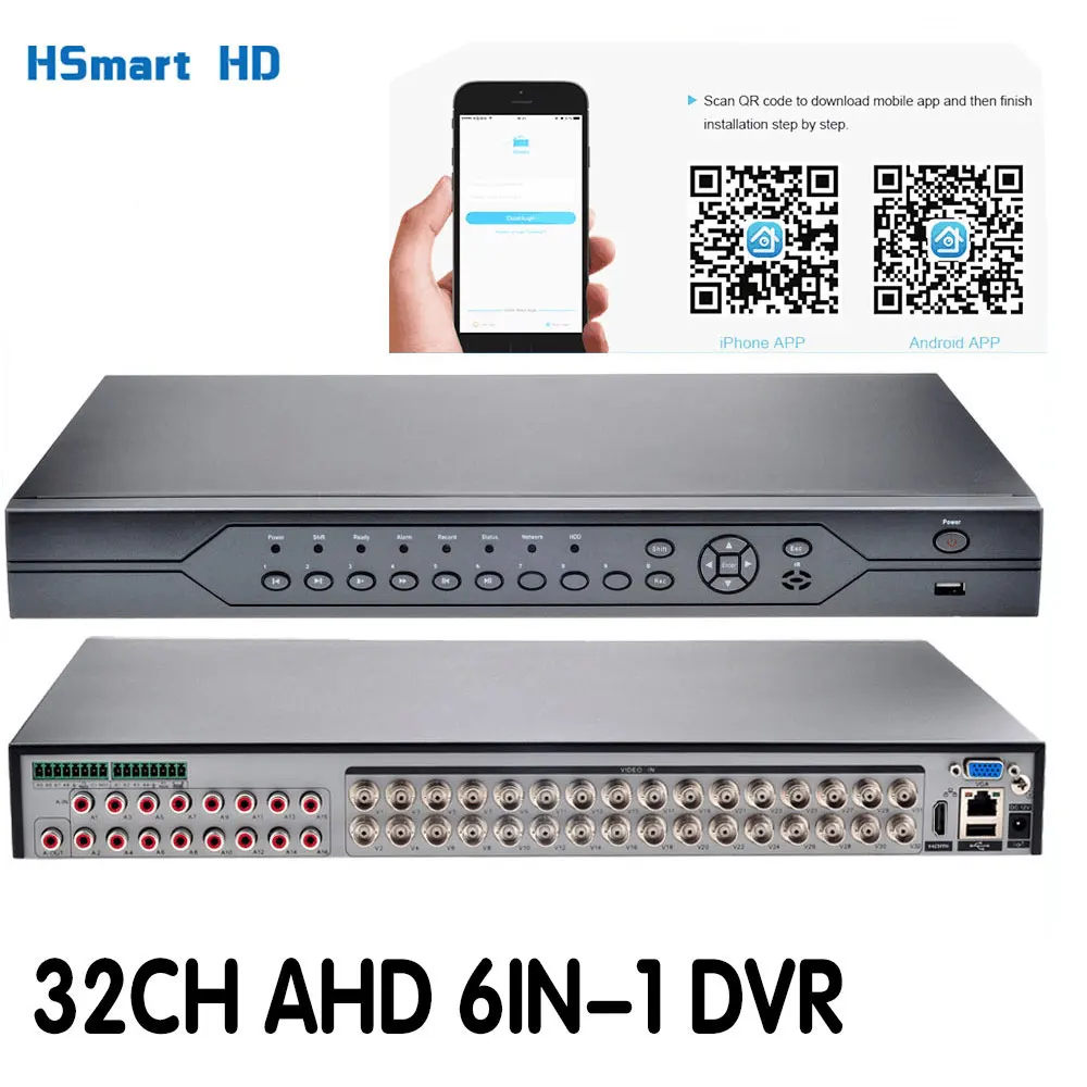 

32CH 5MP AHD CVI TVI HD H.265 DVR P2P NVR CCTV System For 30X 5MP PTZ Camera Hk xmeye Daha CVI TVI 5.0MP Cameras ONVIF IP Camera