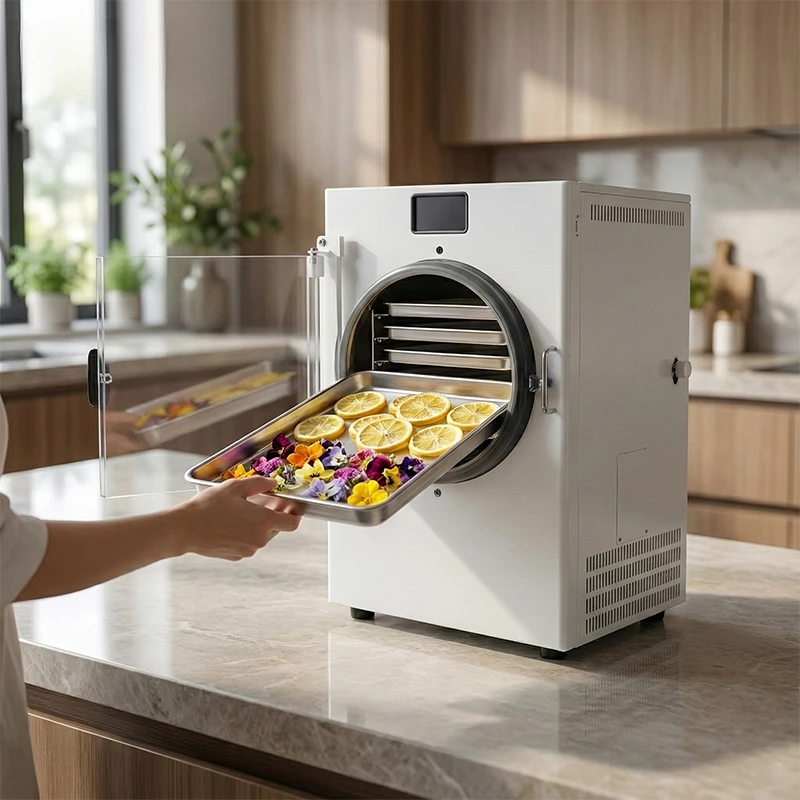 2-20kg Home Use Stainless Steel Automatic Multifunctional Freeze Drying Machine Pump | Energy Saving Small-scale Food Processing