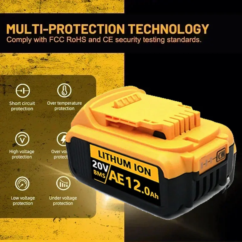 ✅6.0Ah 18V/20V For Dewalt Power Tool Battery Battery🔋  DCB200 DCB206 DCB205 DCF887 DCG405 DCD791 DCF850 DCD805 tool battery
