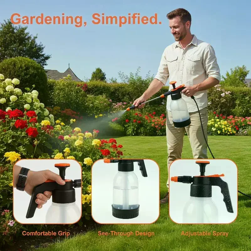 1Pcs Hand-held Car Wash Watering Car Home Gardening Air Pressure Sprayer Cleaning Tools 1.2L Car Wash Spray Bottle Wash Can