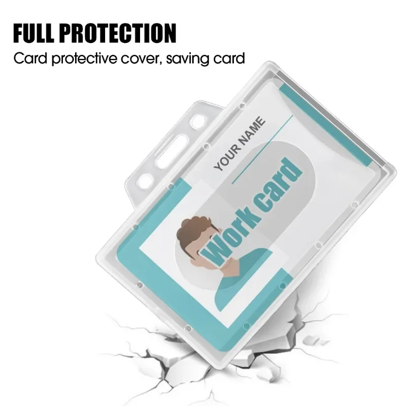 1/10Pcs Acrylic Plastic Work Card Holders Multi-use Hard PVC Badge Work ID Card Holder Protector Covers Case Office Supplies