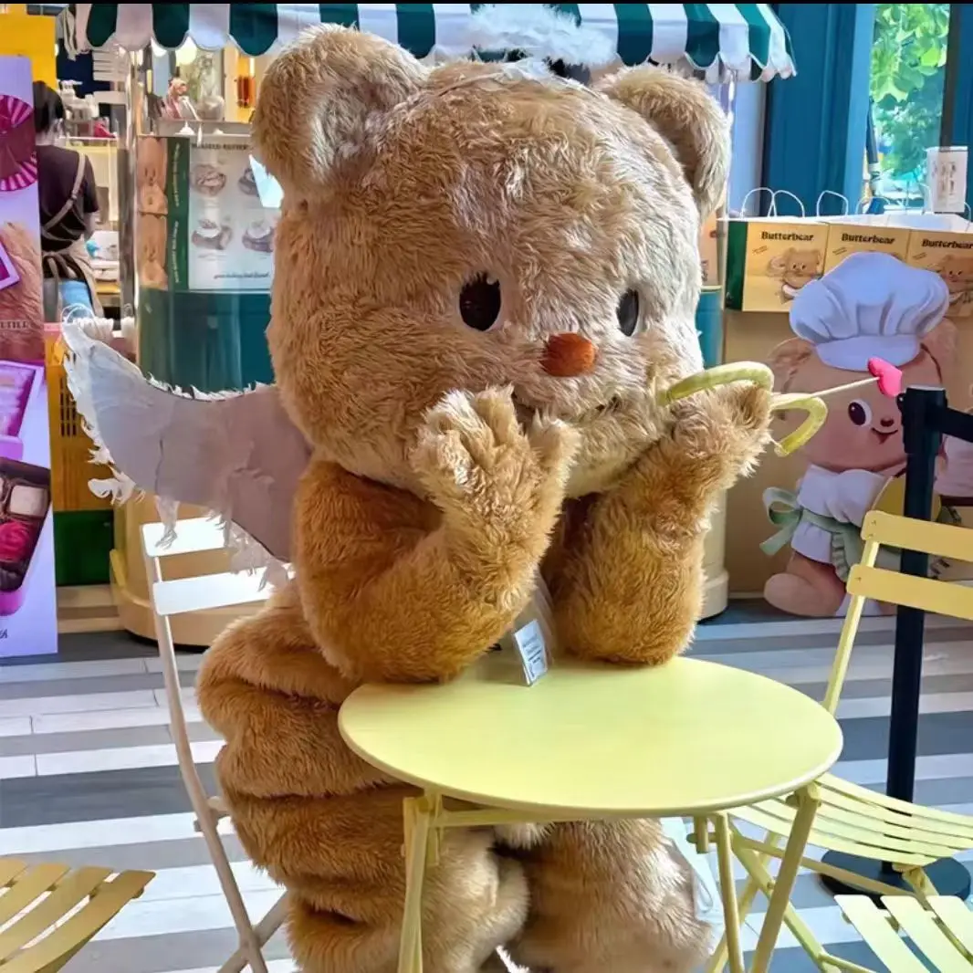 Costume della mascotte dell'orso di burro Costume della mascotte dell'orsacchiotto adulto Vestito operato Halloween Festa di Natale Eventi di carnevale Abbigliamento per adulti