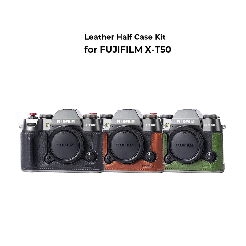 SmallRig 4711 X-T50 Half Leather Case Kit with Shoulder Strap Retro Style Leather Camera Half Leather Case for FUJIFILM X-T50